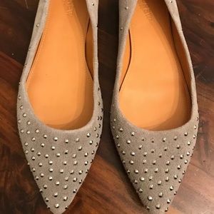 J. Crew Factory Amelia Sz 8 Gray Studded Flat